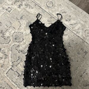 Black sparkly Meshki mini dress size small.